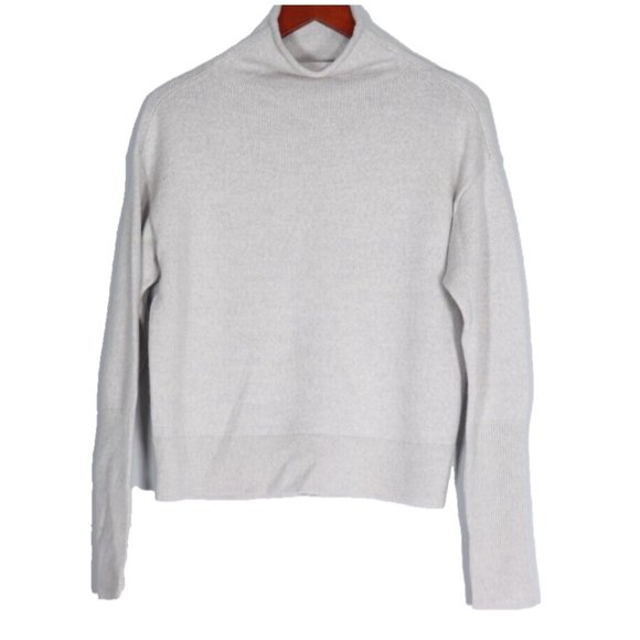 Aritzia Wilfred Women's Medium Gray Cyprie Sweater Merino Knit Mockneck Pullover - Picture 7 of 9
